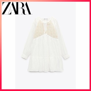 Zara ใหม่ ชุดเดรสถักโครเชต์ สําหรับสตรี