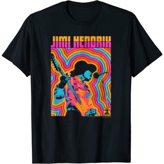 YJOเสื้อยืดผ้าฝ้ายพิมพ์ลายแฟชั่น เสื้อยืดแขนสั้น พิมพ์ลายเส้น Jimi Hendrix สไตล์เรโทร พรีเมี่ยม สีสันสดใส แฟชั่นสําหรับผ
