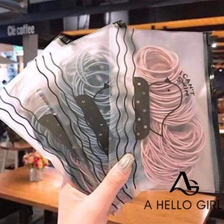 A HELLO GIRL ยางรัดผม แบบยืดหยุ่นสูง น่ารัก เครื่องประดับ แฟชั่นสําหรับผู้หญิง จํานวน 100 ชิ้น