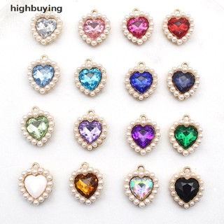 [highbuying] จี้โลหะ รูปหัวใจ ประดับไข่มุก สีเงิน 21*18 มม. สําหรับตกแต่งเสื้อผ้า งานแต่งงาน