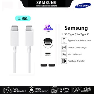 สายชาร์จ USB C เป็น USB C 45W 5A PD 1.8 เมตร สําหรับ Samsung S20 S21 S22 Ultra Note 20 10+ A90 A80 A70 A71