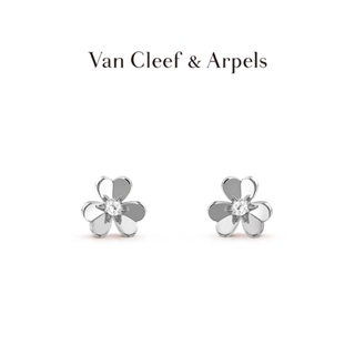 [พร้อมส่ง] Vca Van Cleef &amp; Arpels Frivole Series ต่างหู ประดับเพชร สีเหลือง K Gold สีขาว