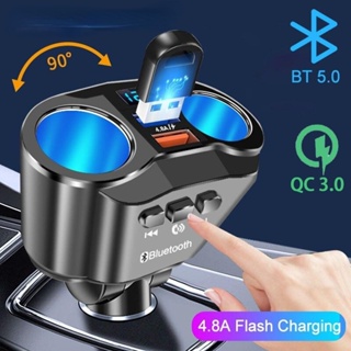 20W ที่ชาร์จในรถยนต์ Car Charger QC3.0 2.4A ที่ชาร์จ 2USB 12-24V ชาร์จมือถือ ชาร์จแอนดรอยด์ Bluetooth Car Music Player