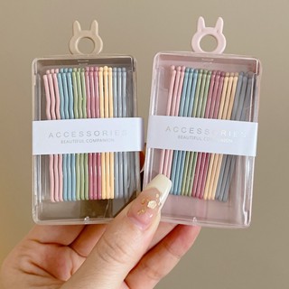 กิ๊บติดผมหน้าม้า สีรุ้ง พร้อมกล่อง สําหรับผู้หญิง 18 40 ชิ้น ต่อชุด