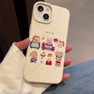 เคสโทรศัพท์มือถือ TPU นิ่ม ย่อยสลายได้ เป็นมิตรกับสิ่งแวดล้อม ลายกระต่าย หมี เชฟ สําหรับ IPhone 11 14 Pro Max 13 Pro Max 12 IPhone X XS XR XS Max IPhone 6 7 8 Plus