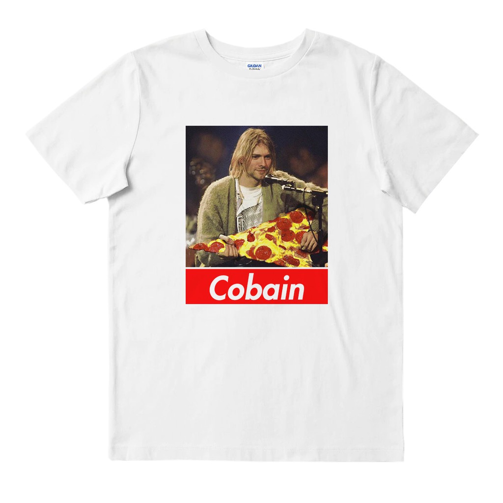goodเสื้อยืดผ้าฝ้าย Kurt COBAIN - พิซซ่า | เสื้อยืด พิมพ์ลายวงดนตรี | เพลงเมอร์ช | Unisex | Nirvana | เพลงเมอร์ช | หินกร