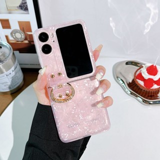 Hoce INS เคสโทรศัพท์ แบบแข็ง ฝาพับ พร้อมแหวนขาตั้ง สําหรับ OPPO Find-N2