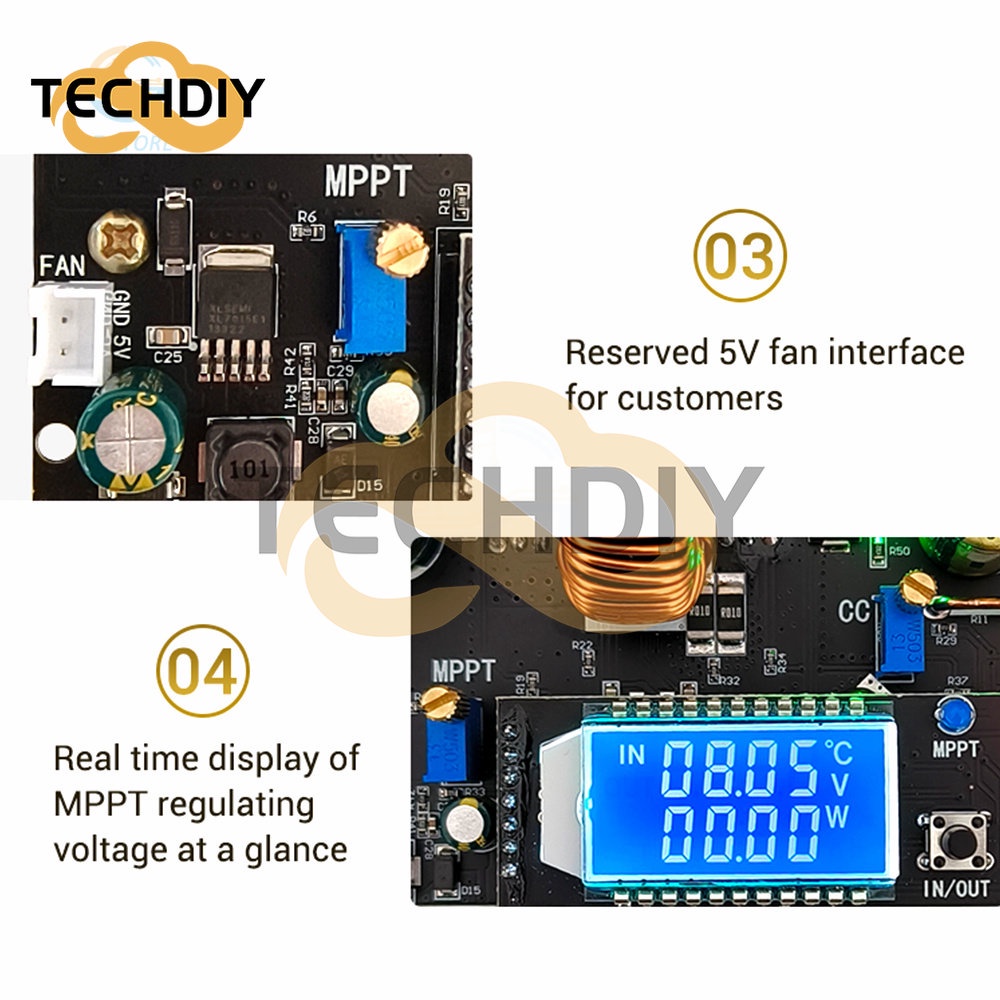 Zk-sj20 โมดูลควบคุมแรงดันไฟฟ้า 300W พลังงานสูง รองรับพลังงานแสงอาทิตย์ 20A ปรับได้ - รูปที่ 5