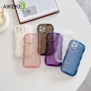เคสโทรศัพท์มือถือซิลิโคน TPU นิ่ม แบบใส ปิดด้านหลัง ลายคลื่น สีแคนดี้ สําหรับ Realme 8 7 8S V5 Q2 Q3S Q3T 5G OPPO F21 Pro A1 Pro