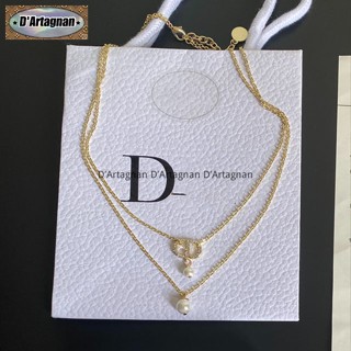 {Boutique Spot} DIOR สร้อยคอโซ่โลหะ ชุบทอง 5 ซม. 40 ซม. คุณภาพสูง สไตล์เกาหลีเรโทร สําหรับผู้หญิง 2023 B260