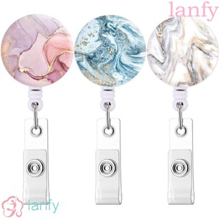 Lanfy คลิปหนีบป้ายชื่อ ลายหินอ่อน พับเก็บได้ สําหรับพยาบาล โรงพยาบาล ผู้หญิง