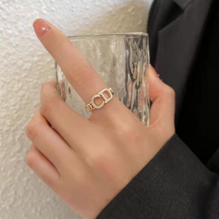 CD Letter Ring Female Index Finger Ring Ins Fashion Light Luxury Japanese and Korean Personalized Opening Adjustable Ring