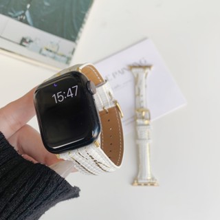 สายนาฬิกาข้อมือหนัง ลายจิ้งจก สําหรับ Apple Watch Series Ultra 8 7 6 SE 5 4 3 2 1 ขนาด 42 44 45 49 มม. 38 40 41 มม.