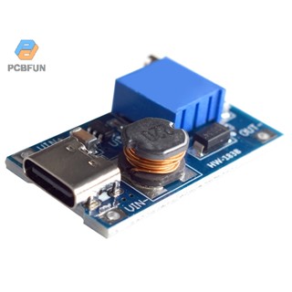 Pcbfun 2a บอร์ดโมดูลแปลงสเต็ปอัพ Mt3608 2v-24v อินพุต Dc Boost Converter Usb Type-c Bid