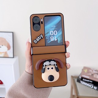 เคสโทรศัพท์มือถือ ฝาพับ กันกระแทก ลายการ์ตูนน่ารัก เรียบง่าย หรูหรา สําหรับ OPPO Find N2 Find N2Flip