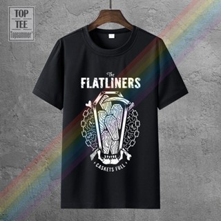 เสื้อยืด พิมพ์ลาย The Flatliners Caskets สีดํา สไตล์พังก์ โกธิคเรโทร สําหรับผู้หญิง