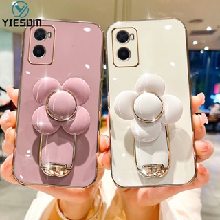 เคสโทรศัพท์ซิลิโคน กันกระแทก ลายดอกไม้ 3D หมุนได้ สําหรับ OPPO A96 A76 A95 A74 A94 A93 A52 A92 4G 5G F17 F19 Pro