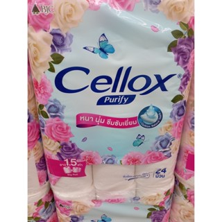 CELLOX กระดาษชำระ เซลล๊อกซ์ พิวริฟาย หนานุ่ม ที่เหลือเยี่ยม 24 ม้วน CELLOX Toilet Paper, Cellox Purify, thick, soft, ex