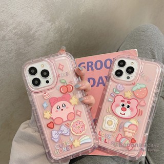 เคสโทรศัพท์มือถือแบบนิ่ม ใส ลายการ์ตูนหมีสตรอเบอร์รี่น่ารัก สําหรับ iPhone 14 Plus 14 13 12 11 Pro Max X Xr Xs Max 7 8 Plus SE2020