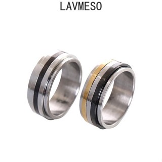 Lavmeso แหวนสเตนเลส หมุนได้ เครื่องประดับแฟชั่น สไตล์ฮิปฮอป ระดับไฮเอนด์