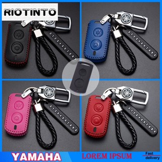 Riotinto เคสกุญแจรีโมตรถยนต์ แบบหนัง พร้อมพวงกุญแจ สําหรับ Yamaha NVX Nmax v2 2022 Aerox S Xmax Sniper 155