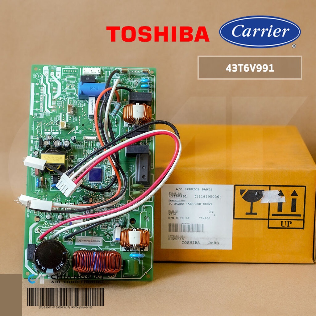 43T6V991 แผงวงจรแอร์ Carrier แผงบอร์ดแอร์แคเรียร์ บอร์ดคอยล์ร้อน รุ่น 38TEVGB013-703, RAS-13U2KC2G-T