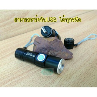 ไฟฉาย ซูม แรงสูง USB ซูม4เท่า