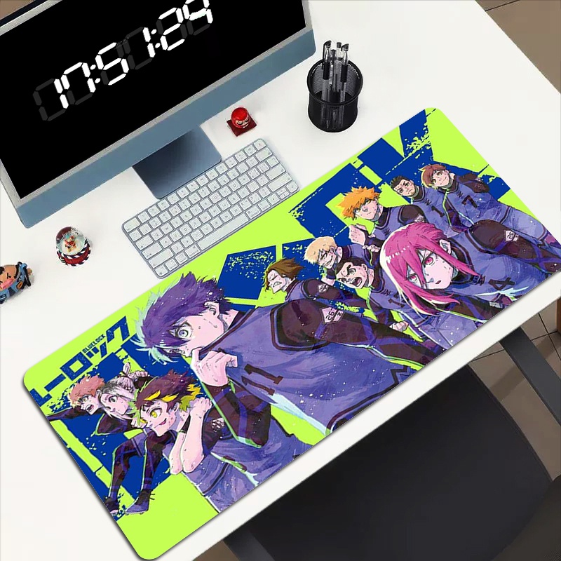 BLUE LOCK แผ่นรองเมาส์ขนาดใหญ่อุปกรณ์เสริมโต๊ะ Gamer ตู้เกม Mousepad อะนิเมะโต๊ะคอมพิวเตอร์คีย์บอร์ดเสื่อสําหรับเล่นเกม Office Pc