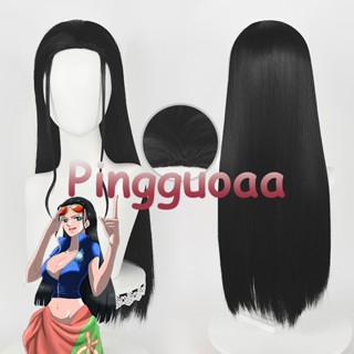 Manmei Anime One Piece Nico Robin Cosplay Wig Miss Allsunday 73cm Long Straight Black Wig Cosplay Anime Wigs Heat Resistant Synthetic Wigs