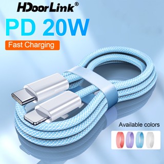 Hdoorlink 20W PD USB C สายเคเบิล สําหรับ i-Phone 14 13 12 Pro Max ชาร์จเร็ว USB C สําหรับ i-Phone 12 Mini Pro Max สายเคเบิล USB Type C 1 เมตร