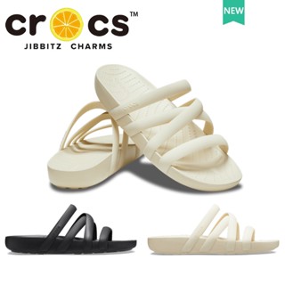 รองเท้า crocs แท้ Crocs SPLASH STRAPPY SANDAL รองเท้าไปทะเลผู้หญิง  รองเท้าแตะ ส้นแบน แบบผูกเชือก สําหรับผู้หญิง|208217