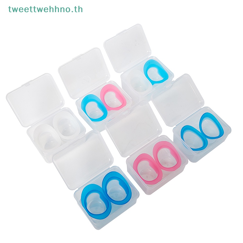 Tweettwehhno ถ้วยซิลิโคนล้างตา แบบนิ่ม ใช้ซ้ําได้ พร้อมกล่อง 2 ชิ้น