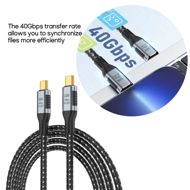 BTM 240W Type C ถึง USB C USB4 0 5A 48V Fast- ชาร์จสายชาร์จสายไฟ 0 5M 1M 1 5M