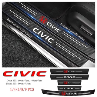 สติกเกอร์คาร์บอนไฟเบอร์ ป้องกันรอยขีดข่วน สําหรับติดขอบประตูรถยนต์ Honda Civic G8 G9 G10 G11 FD FC FK Type R