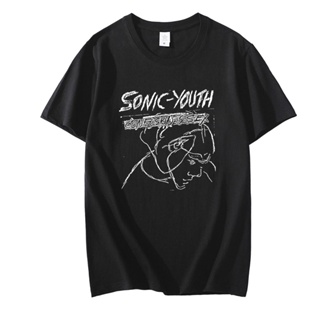 โอ้พระเจ้า1  เสื้อยืดวินเทจเสื้อยืดคอกลมแขนสั้นแฟชั่น Sonic Youh Rock Band OversizeS-5XL