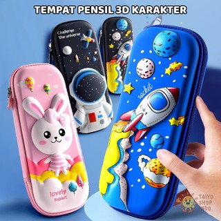 TAIYO Tempat Pensil Anak 3D Karakter Kotak Pensil Sekolah Gambar Timbul EVA Anti Air Pencil Case ATK