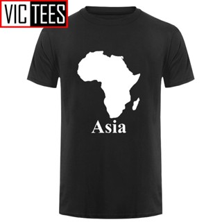 เสื้อยืดลําลอง แขนสั้น พิมพ์ลายแผนที่แอฟริกาเอเชีย ตลก ขนาดใหญ่ แฟชั่นสําหรับผู้ชาย และผู้หญิง