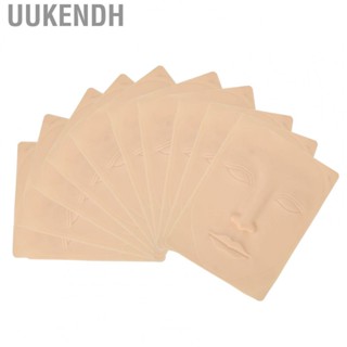 Uukendh Microblading Face Practice Skin  Silicone 10pcs Safe Double Eyelid Lifelike 3D Face Practice Skin  for Practicing Eyebrow