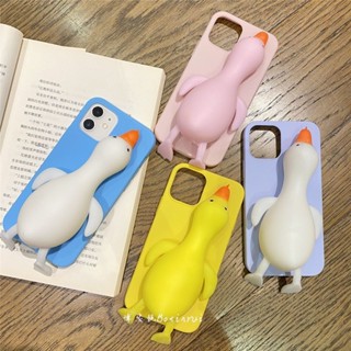 เคสป้องกันโทรศัพท์มือถือ ลายการ์ตูนเป็ด สามมิติ สําหรับ Iphone 13 11 12pro