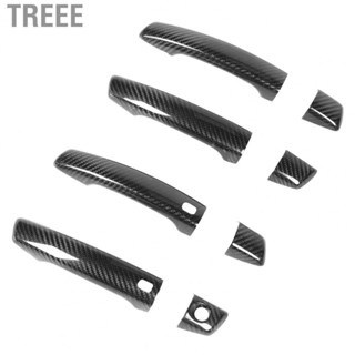 Treee Exterior Door Handle Trim  Car Exterior Door Handle Trim Bright Carbon Fiber Style 8 PCS Lightweight  for Vehicle