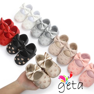 Geta- รองเท้าหนัง PU พื้นนิ่ม ประดับโบว์ กันลื่น เหมาะกับฤดูร้อน สไตล์เจ้าหญิง สําหรับเด็กวัยหัดเดิน