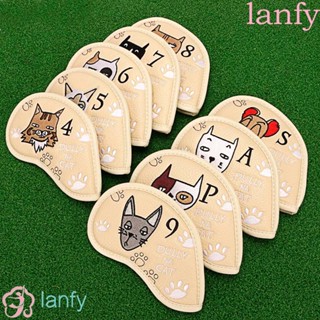 Lanfy ผ้าคลุมหัวไม้กอล์ฟ เหล็ก 4-9 P S A ทนทาน พร้อมตัวเลข อุปกรณ์เสริม สําหรับไม้กอล์ฟ