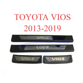 ชายบันได สีดำด้าน สแตนเลส Toyota Vios 2013 - 2019 โตโยต้า วีออส กันรอย สคัพเพท ชายบันไดประตู กันรอยประตู ของแต่งวีออส