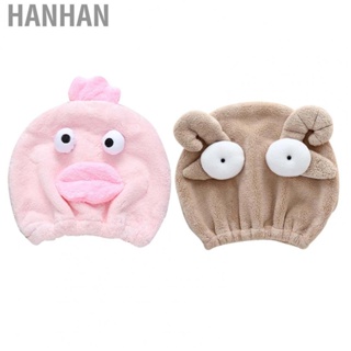 Hanhan Quick Dry Hair Hat Elastic Strong Water Absorption Fine Fiber Skin Friendly Cartoon Hair Drying Towel