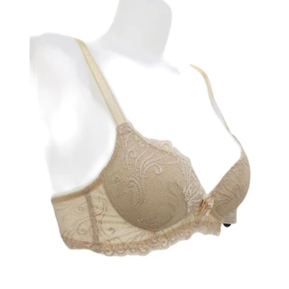Annebra บราไร้โครง ฟองน้ำยางพารา ตะขอหลัง Lace Wireless Latex Mold Bra รุ่น AB1-618 สีดำ, สีเนื้อ