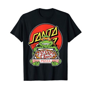 ขายดี เสื้อยืดลําลอง แขนสั้น พิมพ์ลาย Sante Cruz Turle Pizza เหมาะกับฤดูร้อน สําหรับผู้ชาย 743479
