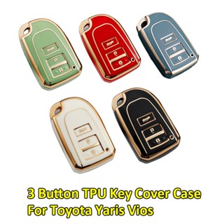 【สินค้ายอดนิยม】ปลอกกุญแจรถยนต์ 3 ปุ่ม สําหรับ Toyota Vios 2014-2021