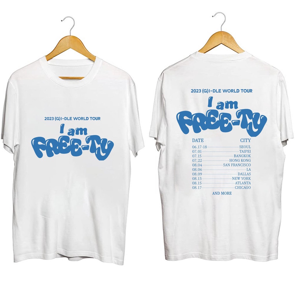 มีหลายสี Gi-Dle 2023 เสื้อทัวร์โลก (G) I-Dle Band Fan Shirt (G) I-Dle 2023 Tour Shirt (G) I-Dle Girl