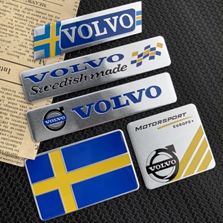 Volvo สติกเกอร์อลูมิเนียมอัลลอย ลายตราสัญลักษณ์ Polestar T5 T6 R DESIGN Sweden Crown สําหรับตกแต่งรถยนต์ Volvo XC60 XC90 XC40 V40 V60 V90 S60 S90 S80