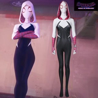 ชุดจั๊มสูทคอสเพลย์ Marvel Spider-Man Across the Spider Verse Gwyn สีชมพู สําหรับผู้หญิง